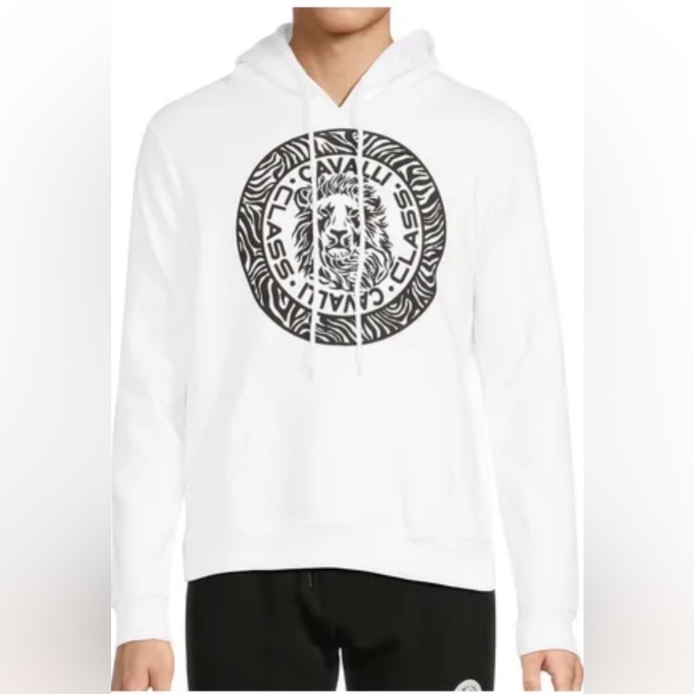Cavalli Class White Sweater with Lion Emblem with Excellent Condition